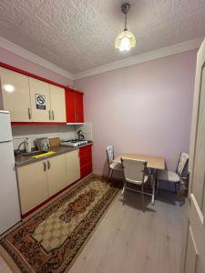 Kuchyň nebo kuchyňský kout v ubytování Dirilis Banarya Apart hotel
