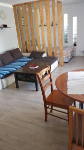 salon z kanapą i stołem w obiekcie Apartment Lavinia w mieście Zadar