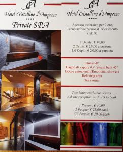un folleto para un simposio privado con un piano en Hotel Cristallino d'Ampezzo en Cortina dʼAmpezzo