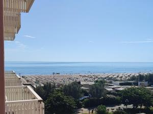 ミラノ・マリッティマにあるHotel Delfinoの建物から海岸の景色を望めます。