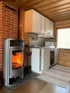 A kitchen or kitchenette at Sampo Chalet with Hot Tub
