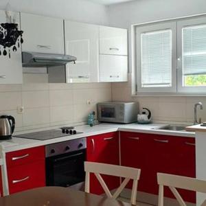 Kuchyň nebo kuchyňský kout v ubytování Apartments Perina