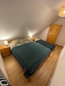1 dormitorio con 2 camas en un ático en Lasóweczka, en Lasowka