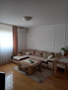 - un salon avec un canapé et une table basse dans l'établissement Apartman Jana, à Doboj