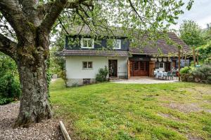 a house with a tree in front of it at Ferienhaus S' Äckerle in Lauf