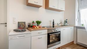 Kuchyň nebo kuchyňský kout v ubytování WineDesign Boxspring 8 Pers BASF Nähe Ludwigshafen und Mannheim