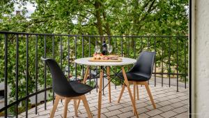 Balkón nebo terasa v ubytování WineDesign Boxspring 8 Pers BASF Nähe Ludwigshafen und Mannheim