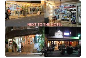 un collage de dos fotos de un hotel en Hostal Las Rosas de Punta Cana, en Punta Cana