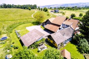 una vista aérea de una casa con patio en Nisihof, en Oberkirch