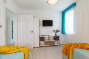 TV a/nebo společenská místnost v ubytování Blue4 Apartment