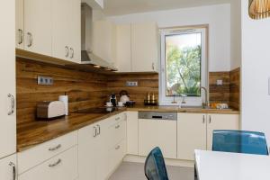 Kuchyň nebo kuchyňský kout v ubytování Blue4 Apartment