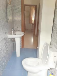 Łazienka z białą toaletą i umywalką w obiekcie 3 bedrooms apartement with city view and balcony at Granada w Grenadzie