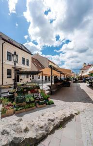 a market with flowers and plants on a street at Hotel Zlaté Košice in Košice +30 photos