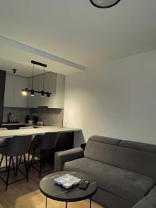 a living room with a couch and a table at Sarajevo Apartment Magnolia in Sarajevo