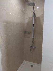 a bathroom with a shower stall with a toilet at Reus, cosy apartment in the city's centre in Reus