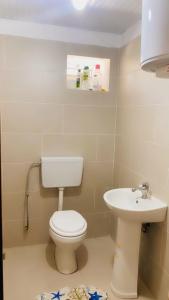 een badkamer met een toilet en een wastafel bij Villa Silvester in Hardedaj