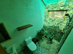 サン・ヴィチェンテにあるNATIVO D' KUBOの石の壁とトイレと窓のあるバスルーム +16枚の写真