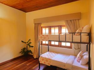 1 dormitorio con 2 literas y ventana en The Loris Manor, en Nuwara Eliya