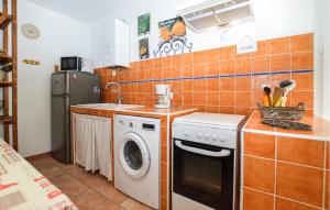 Il comprend une cuisine équipée d'un lave-linge et d'un évier. dans l'établissement Cozy Home In Piscia Rossa With Wifi, à Afa