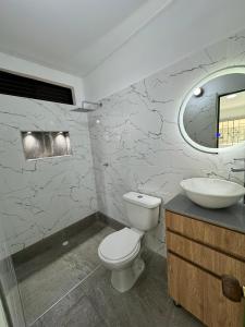 Koupelna v ubytování Hotel Maratea Melgar