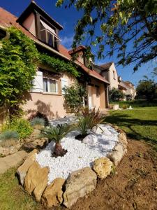 a house with a rock garden in front of it at Villa Esperanza les2Pat -Disney -JO nautiques vaires in Lagny
