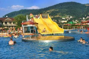 a group of people in the water at a water park at Kwatera u Somsiada -Apartament in Muszyna