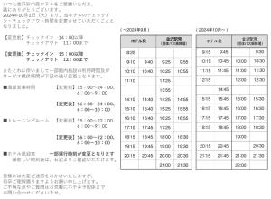 een groot periodiek systeem met getallen en vergelijkingen erop bij Kanazawa Sainoniwa Hotel in Kanazawa