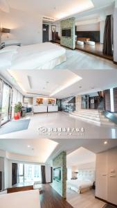 a collage of photos of a house at Hotel Cloud Riverside in Tamsui