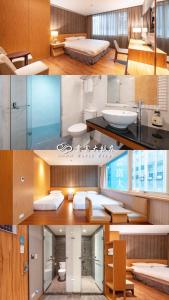 a collage of photos of a hotel room at 雲富大飯店 Hotel Cloud-ZhongShan in Taipei