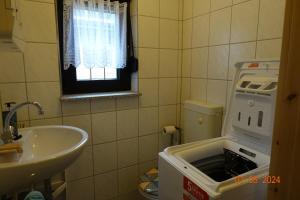 Koupelna v ubytování Spreehaus