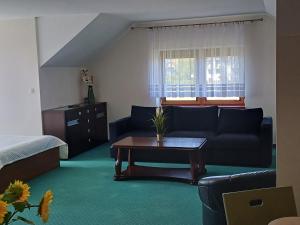 a living room with a couch and a table at Apartamenty LeVilla in Rewa