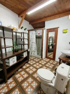 La salle de bains est pourvue de toilettes et d'un lavabo. dans l'établissement La cuadra de Juan, à Icod de los Vinos