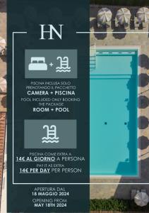 a poster for a restaurant with a sign for a pool at NilHotel Florence in Florence