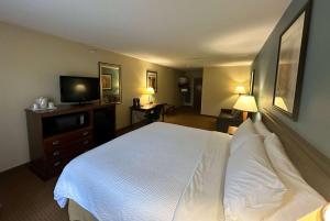 a hotel room with a bed and a flat screen tv at Wingate by Wyndham Newell in Newell