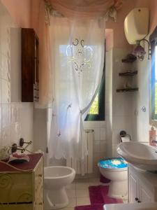 ein Bad mit einem WC und einem Waschbecken in der Unterkunft Chiantihouse near Florence in Montespertoli