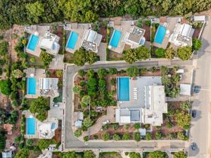 an overhead view of a lot of houses at Azzurro Holiday Villas in Peyia