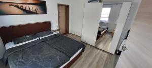 1 dormitorio con 1 cama grande en una habitación en Ferienwohnung zum Ruppberg, en Zella-Mehlis