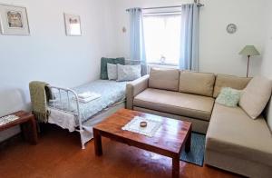 a living room with a couch and a coffee table at Sunset Vista Apartment B in Mação