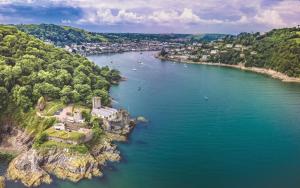 an aerial view of a large body of water at Finest Retreats - The Old Library in Dartmouth