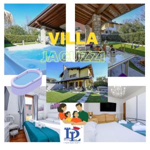 un collage de fotos de una casa en DesenzanoLoft Luxury suite with jacuzzi and garden, en Desenzano del Garda