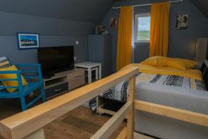 TV a/nebo společenská místnost v ubytování 4NORTH Tiny house on the Durmitor's ring