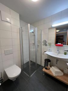 Koupelna v ubytování Venediger-Chalet + 47 fotografií