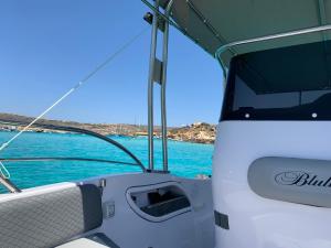a close up of the front of a boat in the water at Bluline21 Open Speedboat Private Charters in Sliema