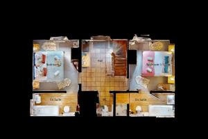a floor plan of a bathroom with sinks and toilets at Norton Cottage Hawkridge in Dulverton +36 photos