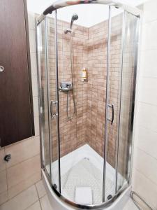 a shower with a glass door in a bathroom at Apartment Panorama Rocha Capri in Portimão +19 photos