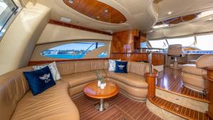 a view of a living room in a boat at Luxury Beachfront Condo with Rooftop Pool in Hollywood