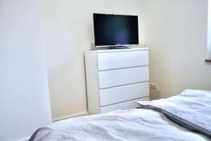 TV a/nebo společenská místnost v ubytování Ferienwohnung Nordlicht