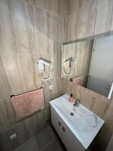 ein Bad mit einem Waschbecken und einem Spiegel in der Unterkunft Studio apartman M in Posušje