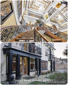 un collage de dos fotos de una casa en The Empress Palace Hotel en Surrey