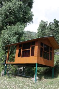 une petite maison sur un arbre dans l'établissement Trekking Cougars Huts, à Dharamshala